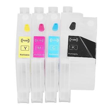 Imagem de Cartucho Jato de Tinta, Kit de Acessórios para Impressão de Cartucho de Tinta para Impressora Vermelho Azul Amarelo Preto 4 Cores, Kits de Recarga de Cartucho de Tinta para
