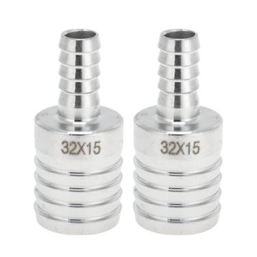 Imagem de Hihaha Acessórios de mangueira de aço inoxidável 304 1,3 x 19/81.3 cm redutor de emenda para ar, água, óleo, gás, combustível, 2 peças, tom prateado