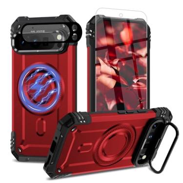 Imagem de Bonkier Capa para Google Pixel 9 Pro [compatível com Magsafe] [proteção contra quedas de grau militar de 15 pés] com protetor de tela e protetor de lente resistente à prova de choque para Pixel 9 Pro