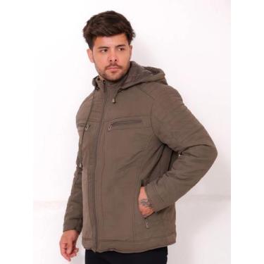 Imagem de Jaqueta masculina sarja forrada peluciada super quente - Gresco, Verde