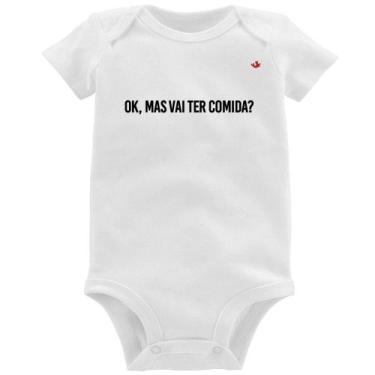 Imagem de Body Bebê Ok, mas vai ter comida - Foca na Moda, Branco, P