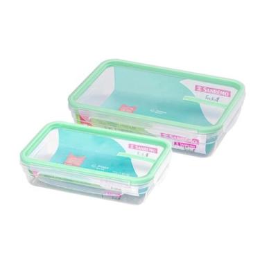 Imagem de Conjunto 2 Potes Herméticos com Travas 820ml e 1,6L Verde - Sanremo