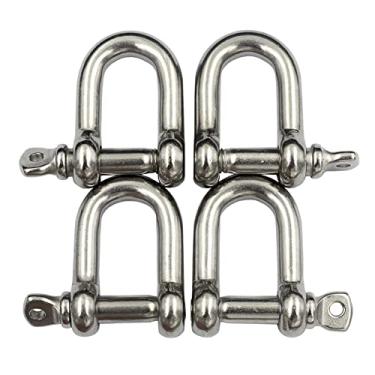 Imagem de DGOL 4 peças 5/40.6 cm tamanho médio 304 aço inoxidável âncora parafuso corrente fio fixador conector arco grilhões carregando 326.6 kg