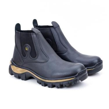 Imagem de Bota Botina Masculina  Couro Latego Legítimo Sola de borracha Trabalho