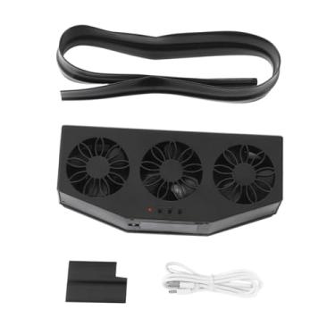 Imagem de XLWLLNJ Ventilador de exaustor do carro de energia solar Radador de refrigeração do ventilador portátil Faixa de vedação, Preto