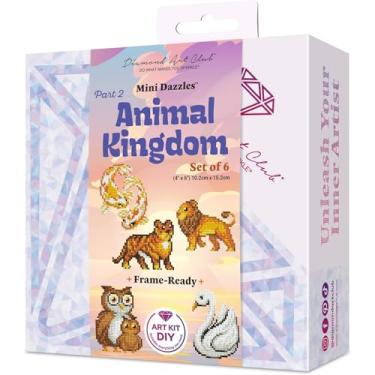 Imagem de DIAMOND ART CLUB Animal Kingdom Parte 2 Mini Dazzles, Kit de pintura de diamante DIY divertido para adultos, tela de arte de diamante para iniciantes, 10 x 15 cm (pacote com 6)