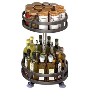 Imagem de Organizador de Armário e Cozinha Multiuso Giratório com 2 e 3 Andares，Apropriado para o quarto, armazenamento de vários condimentos na cozinha(2 ANDARES)