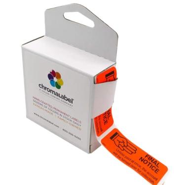 Imagem de ChromaLabel 1 x 2-1⁄4 polegadas Contas colecionáveis etiquetas, 250/caixa do dispensador, Red 'Final Notice', 1 x 2-1/4 inch