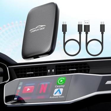 Imagem de Adaptador automotivo 3 em 1 sem fio Carplay e Android para streaming de vídeo compatível com cartão Netflix/YouTube/TF, atualização 2025 Magic Car Play Vedio Box converte OEM com fio para adaptador