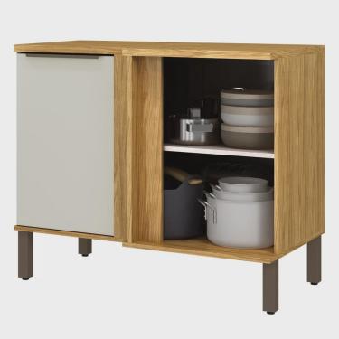 Imagem de Balcão de Canto Reto Modulado 1 Porta Verace Espresso Móveis