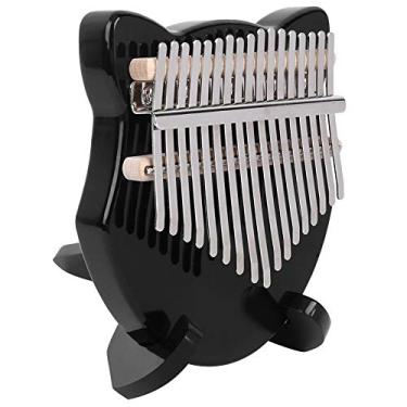 Imagem de Piano de Polegar de Kalimba, Transparente Kalimba Cristal Raposa Forma 17 Kit de Piano de Polegar Com Chave C Sintonizada para Iniciantes Decoração (Preto)