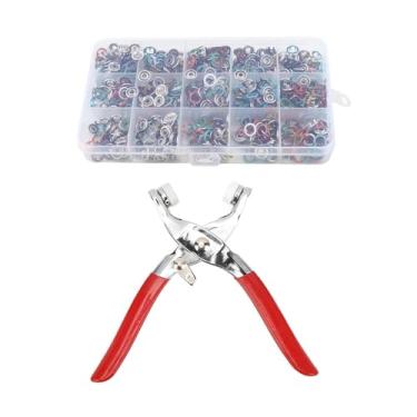Imagem de Akozon 200 Conjuntos de Botões de Pressão de Metal Em Aço Inoxidável Com Alicate de Pressão para Artesanato, Roupas, Chapéus e Projetos de Costura DIY