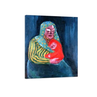 Imagem de Emiil Noldee Impressão de pintura famosa em tela - reprodução de imagem em tela - mãe e filho - impressões de arte de parede em tela pronta para pendurar 50 x 60 cm 20 x 24 pol tela embrulhada