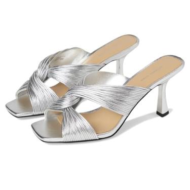 Imagem de Michael Kors Sandália feminina Alessia Mule com salto, Prata, 37