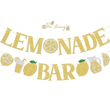Imagem de FOZZE Faixa de bar de limonada, decoração de festa de limonada, banner de suporte de limão, decorações de festa de aniversário de limão, decoração de festa de verão, pré-amarrado