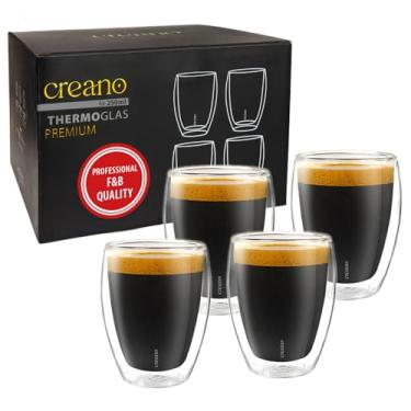 Imagem de Creano Copos premium de parede dupla de 400 ml - Conjunto de 6 - Qualidade profissional - 100% seguro para lava-louças (4 x 255 g)