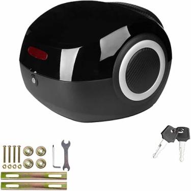 Imagem de Top Case Motocicleta, 20l Top Case Para Scooter, Caixa De Bicicleta Para Bagageiro, Estojo De Motocicleta Com Trava De Segurança, Resistente Durável, Black