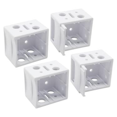 Imagem de Waziaqoc 4 peças de suportes de plástico para persianas, suporte de montagem de caixa de perfil baixo branco de 2,5 cm para persianas de janela, suporte de cabeçalho