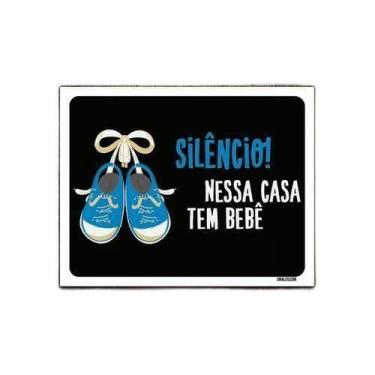 Imagem de Kit 5 Placas Silêncio Nessa Casa Tem Um Bebê ul - Sinalizo