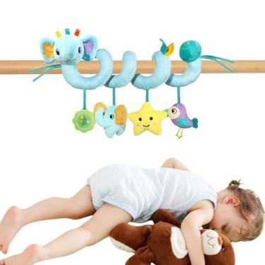 Imagem de Brinquedos Para Cadeira Auto,Chocalhos Para Assento Infantil - Pelúcia Sensorial Colorida Com Sino Integrado Para Carrinho Berço Quarto Infantil Menino ou Menina Viagens