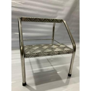 Imagem de Escada de 2 Degraus Chapa em Alumínio - BR CIRURGICA