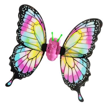 Imagem de UxicRuya Asas de fada brinquedo com luzes acessórios decorativos fantasia vestido fantasia para meninas carnaval aniversário baile de máscaras dia dos, Colorida