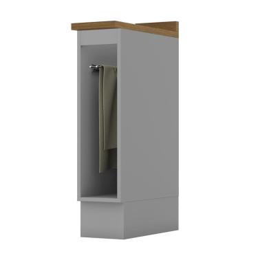 Imagem de Balcão Porta Toalha Americana Cinza Com Tampo Nature - Móveis Henn Cinza-nature