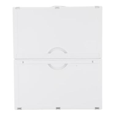 Imagem de Sob a cama gaveta da caixa de armazenamento com tampa plástico dobrável transparente transparente recipiente de armazenamento Bin Roupas Organizador para quarto de armário de (Branco)