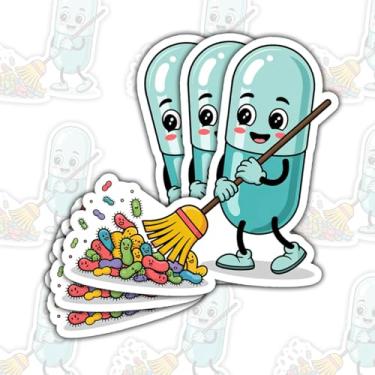 Imagem de (3psc) Adesivo de farmácia medicinal, adesivo de tablet fofo, adesivos de pílulas de limpeza de vírus, presente de enfermeira, médico, farmacêutico, decorações para laptop, garrafa de água, carro