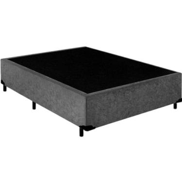 Imagem de Cama Box Base Casal Suede Blindado. RC 188x138 (Cinza)