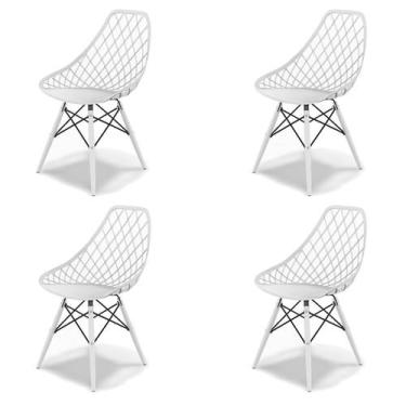 Imagem de Conjunto com 4 Cadeiras Kaila DSW Branco - Mobly