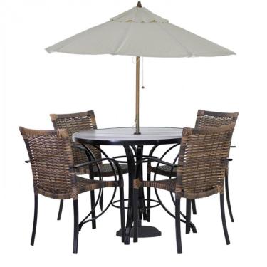 Imagem de Conjunto de 4 Cadeiras Ascoli e Mesa com Ombrelone em Alumínio para, Piscina, Edícula