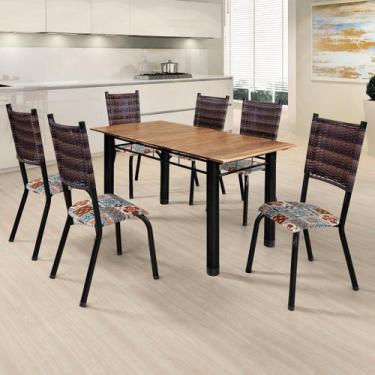 Imagem de Conjunto Sala de Jantar 6 Cadeiras Singapura - Tubulares Gol