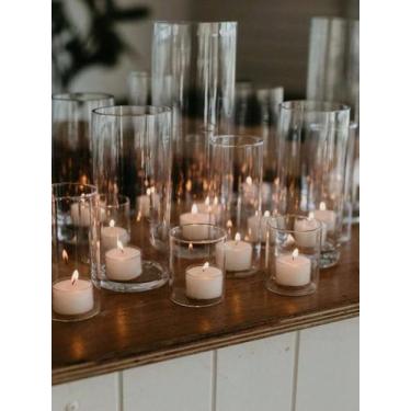 Imagem de Suporte De Vela De Vidro Transparente Para Casamento Resistente Ao Cal