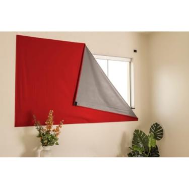 Imagem de Cortina Painel Blackout com para Sala Quarto Cozinha (vermelho,135X175)