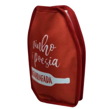 Imagem de Cooler Bolsa Térmica para Garrafa 750 ml em Nylon com Gel Interior para Bebidas Geladas CTK Mais (Vermelha)