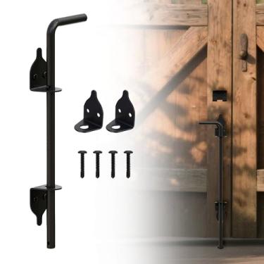 Imagem de URDOGSL Parafusos de bengala resistentes de 30,5 cm para portões com pó preto à prova de ferrugem atualizado Hardware Gate Drop Rod para portões de madeira PVC vinil cercas, portas duplas - 1 pacote