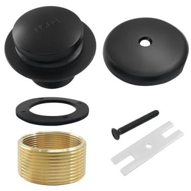 Imagem de Litoexpe 1 peça de ralo de banheira cromado, kit de acabamento de rosca grossa de furo único na ponta do pé, placa frontal de transbordamento de substituição para encanadores de instalação de banheiro