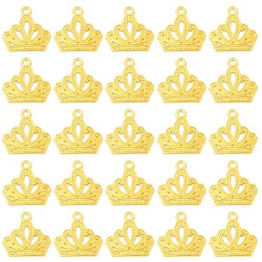 Imagem de SUNNYCLUE 1 caixa, 60 peças, pingente de coroa de ouro, pingentes de rei e rainha, liga metálica, vintage, princesa, conector oco, pingentes, achados para fazer joias, pulseiras, colar, brinco