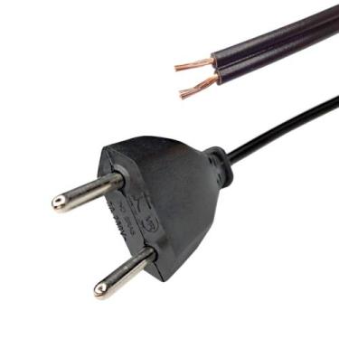 Imagem de Cabo Força Rabicho Inmetro 1 Metro 0,50 Preto -kit40unid - Triplug