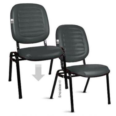 Imagem de 02 Cadeiras Empilhável Para Igrejas Evangélicas Linha Holy Cinza - DES