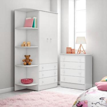 Imagem de 2523 - Comoda Com Trocador Doce Sonho Branco/branco ( + 825 - G. Roupa Inf. 2pts Doce Sonho Branco/branco (