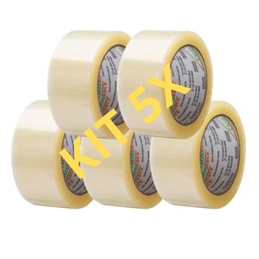 Imagem de Fita Adesiva Transparente Larga 45 X 50Mt Resistente Kit C5