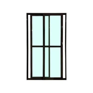 Imagem de Porta Balcão 2 Folhas Vidro 210x180 Preto Linha 25