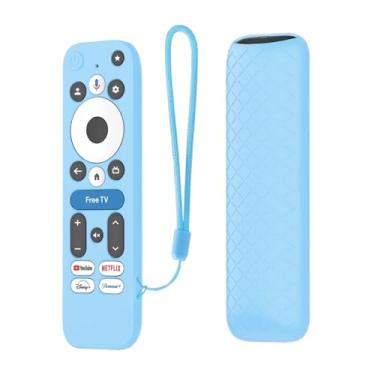 Imagem de Capa para controle remoto onn Google TV, capa protetora de controle remoto NOUKAJU com cordão, à prova de quedas, capa protetora para onn Google TV New 2025 (azul)