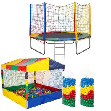 Imagem de Pula Pula Com 2,44m Grande Resistente Piscina De Bolinhas 1,50m Quadra