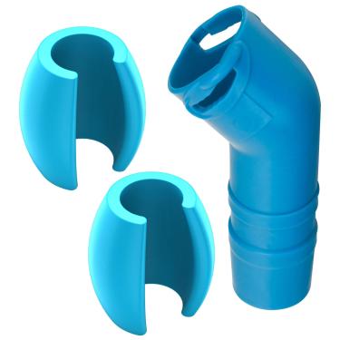 Imagem de KINTLE 2 peças R0526800 sistema de piscina limpador de mangueira flutuante e 1 peça R0532400 Twist-Lock peça de substituição de cotovelo de 45 graus para limpadores Z-odiac, serve para modelos MX8/MX6