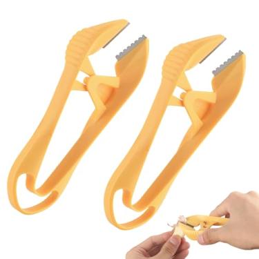 Imagem de 2un Descascador de Alho, 2025 Nova Pinça de Alho com Orifício Pendurar Pinça Manual para Descascar Ajo Ferramenta Cozinha Fácil e Versátil para Evitar Odores Nas Mãos (Laranja)