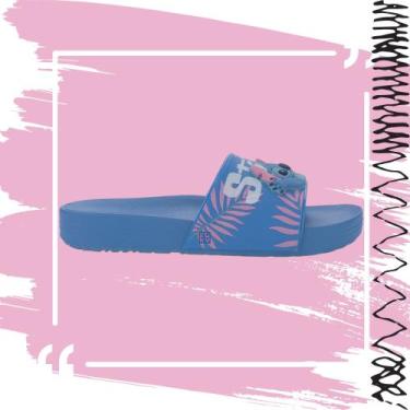 Imagem de Chinelo Zaxy Slide Disney Stitch Antiderrapante Adulto, 37, Azul hortê