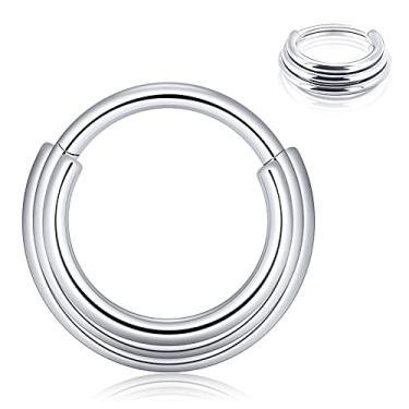 Imagem de Qmcandy Brincos de aço inoxidável, anéis de segmento articulados, cartilagem de 16 g, anéis de hélice trágus, anéis de septo, piercing de nariz, joias, Metal, Zircônia cúbica